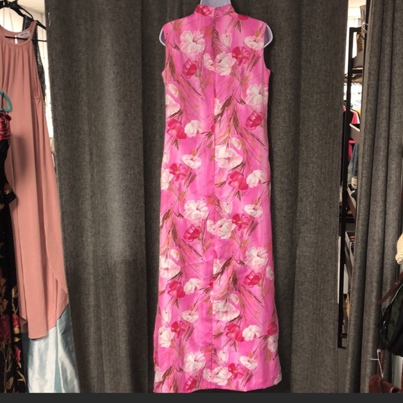 Vintage 60s Sun Fashions of Hawaii Floral Caftan Maxi Dress M/L - Picture 5 of 8